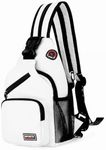 White Water-Proof Sling bag/Crossbody Backpack/Shoulder Bag with USB Charging Port for Travel, Hiking, Cycling, Camping Sling Crossbody Bag Anti-theft Chest Shoulder Backpack for Men