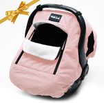 Milk Snob Winter Baby Car Seat Cover - Carseat Canopy & Stroller Cover for Babies - Waterproof, Windproof, Cozy Inner Fleece Lining - Keep Your Baby Warm, Dry & Cozy This Winter (Pink)