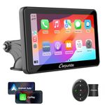 2024 Carpuride 7 inch with Steering Wheel Controls, Portable Carplay & Android Auto, 1080P IPS HD Touch Car Play Screen with Mirror Link, Siri, Bluetooth Audio, GPS Navigation