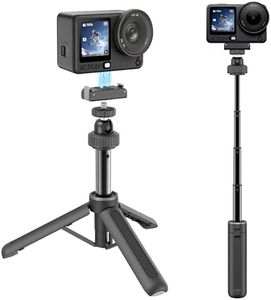 AGVEE Tripod for DJI Osmo Action 6, Osmo Nano, Magnetic Quick Release Mount Accessories, Reinforced Nylon-Fiberglass Legs, Desktop Portable Vlog Travel Selfie Stick Extension Rod, Black