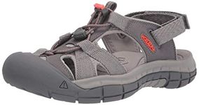 KEEN Women's Ravine H2 Sport Sandal, Steel Grey/Coral, 9