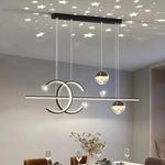 QAWACHH Modern Led Pandent Light for Living Room Bar Chandelier LED Gold Ring Pendant Lamp