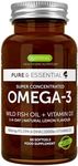 Advanced Omega-3 Wild Fish Oil & Vitamin D3 1000iu, 60 Servings, Triglyceride Form EPA & DHA, Fast-Acting rTG, Natural Lemon Flavour, 1-a-Day, by Igennus