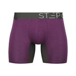 STEP ONE | Mens Bamboo Boxer Brief (Longer) | Anti Chafe, Moisture Wicking Underwear for Men | Juicy Plums | XL