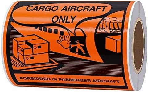 Hybsk Cargo Aircraft Only Warning Labels 4 x 4 Inch Total 100 Adhesive Stickers On a Roll