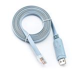 Cisco Compatible Console Cable, 6ft, FTDI USB to RJ45 / Windows 7, 8 / Vista/MAC/Linux / RS232 Switch Router (Type-A)