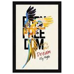 ArtX Paper Born Freedom Motivational Quote Framed Wall Art Painting, wall decor for living room, Multicolor, Alphabets, 12.5 X 18.5 inches, Set of 1