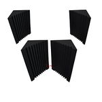 SOUNDFLEX Bass Traps Diffusers Acoustic Foams 12"x12"x24" (Set of 4) 50D High Density, Soundproof Foam, Noise Reduction Panels, Echo Absorption