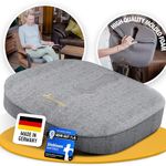 SANTERGO Orthopaedic Seat Cushion [Stable & Comfortable] - Seat Cushion for Office Chair and Car - Seat Cushion Chair, Coccyx Cushion, Haemorrhoid Seat Cushion (Grey, MEDIUM 145-200 lb)