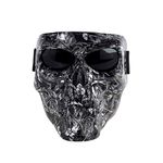 HYUGO Motorbike Off-Road Riding Goggles Glasses with Skull Face Mask - for Tactical Helmet M88,MICH Motorcycle Open Face Helmet - Spooky Decor Halloween Mask Cos Mask