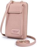 Women Purse Leather Cellphone Holster Wallet Case Mini Small Crossbody Shoulder Bag Messenger Pouch Ladies Handbag Clutch Phone Pockets for iPhone 8 Plus Xs Max X Xr 7/6 Plus Samsung S10+ (Pink)