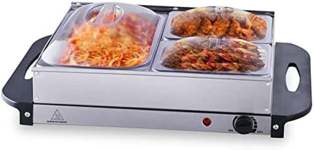 VEVOR Electric Buffet Server & Food Warmer, 14" x 14" Portable Stainless Steel Chafing Dish Set with Temp Control & Oven-Safe Pan, Perfect for Catering, Parties, Events, Entertaining, Silver, ETL