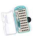 Cousin DIY Stamp & Go Metal Stamping Kit for Jewelry Making, Bits with Letters, Numbers and Symbols, Teal