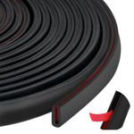 HASTHIP® 16.4ft Rubber Edge Trim Cuttable Rubber Edge Trim Protective EPDM Board Edge Trim Tape Double Side Interior Adhesive Design Rubber Edge Trim for 0.5-2mm Thickness Metal Boards or Panels