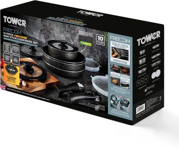 Tower Freedom 13-Piece Cookware Set – Non-Stick Pots and Pans