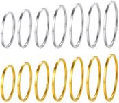 PROSTEEL Gold Rings Set Stainless Steel Plain Band Ring Dainty Pack of Rings Simple Boho Women Knuckle Stacking Stackable Ring