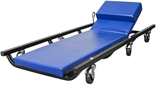 BIG RED ATR6452UR Torin Rolling Garage/Shop Creeper: 40" Padded Mechanic Cart with Adjustable Headrest and 6 Casters, Blue