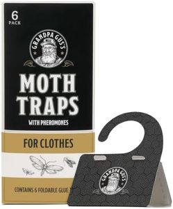 Grandpa Gus's Moth Traps for Clothes, Pheromone Glue Trap, 6 Pack