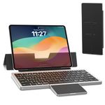 Cooper Nomad Travel Keyboard with Trackpad | Full-Size Keys, Foldable Cover Stand, Multi-Device Compatibility for iPadOS, iOS, Android, Windows | Portable, Bluetooth Wireless Keyboard Touchpad (Black)