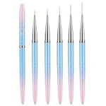 JASSINS Nail Art Liner Brushes Set,5PCS Metal Thin Nail Art Design Brush,7/9/11/15/20mm for Gel Polish Nail Paintings Different Lines Exquisite patterns Nail Tools (COLOR) (Color)