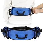 Rhino Valley Gait Belt Transfer Belt for Senior with 7 Handles, Lift Belt with Quick Release Buckle, 59" Anti-Slip Transfer Belt for Elderly, Medical Nursing Safety Patient Assist, Blue & Black