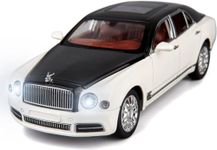 TARSARA Rolls Royce Phantom Toy Car Metal Pull Back Diecast Car with Openable Door and Sound Light, Gifts Toys for Kids (1/24 Big Bently Mulsane - Multicolor)