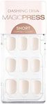 Dashing Diva Magic Press Nails - Coconut Milk | Short, Square Press On Nails | Long Lasting Stick On Gel Nails | Lasts Up to 7 Days | Contains 30 Stick On Nails, 1 Prep Pad, 1 File