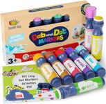 Washable 8 Colors Dab and Dot Markers Pack Set. Fun Art Supplies for Kids, Toddlers and Preschoolers. Non Toxic Arts and Crafts Supplies. Includes 200 Plus Fun Downloadable Coloring Sheets (8 Pack)