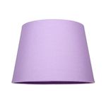 Traditional 8 Inch Soft Lilac Linen Fabric Drum Table/Pendant Lamp Shade 40w Maximum | Inner Luxurious Matching Cotton Lining | 20cm Bottom Diameter by Happy Homewares