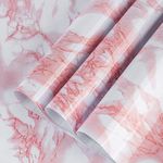 TOTIO Pink Marble Wallpaper Peel Stick Shiny Thicken Granite Countertop Contact Paper 16x354in Waterproof Oil-Proof Self Adhesive Furniture Sticker Kitchen Bathroom Vinyl Decorative Film Removable