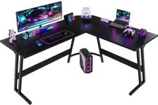 Devoko L Shaped Gaming Desk Corner Gaming Desk 150x130x75cm Corner Computer Desk Computer Gaming Desk Large PC Writing Table for Home and Office,Carbon Fibre Black