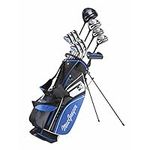 MacGregor Golf Mens DCT3000 Premium Graphite Irons Graphite Woods Golf Club & Stand Bag Package Set, Mens Right Hand, Black/Blue