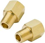 Legines Brass Pipe Fitting, NPT Adapter 1/4" Female to 1/8" Male Reducing Adaptor 1200psi High Pressure (Pack of 2)