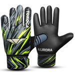 TOROGA Football Goalkeeper Gloves For Boys kids Children Youth Soccer Goalie Glove with Super Grip Palms (Black, 5)