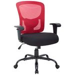 Big and Tall Office Chair+400lbs Wide Seat Mesh Desk Chair+Massage Rolling Swivel Ergonomic Computer Chair with Lumbar Support Adjustable Arms Task Chair for Heavy People+ (Red)