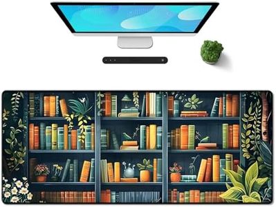 Galdas Gaming Mouse Pad XXL XL Large Long Extended Big Mousepad Non-Slip Rubber Keyboard Mouse Pad with Stitched Edges for Laptop Home Office (31.5x11.8x0.08 Inch) -Books