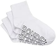 Bonds Women's Logo Light Quarter Crew Socks, White, Large US