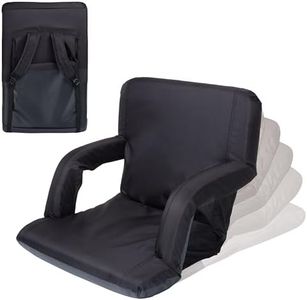 Picnic Time ONIVA - a Brand Ventura Reclining Stadium Seat with Back Support - Bleacher Seat - Beach Floor Chair, (Black)