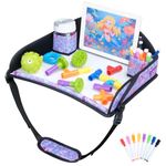 Kids Travel Tray for Toddler Car Seat, Travel Lap Tray for Airplane, Multifunctional Activity Tray for Kids Toddlers Boys Girls, Kids Travel Desk Essential Accessories (Mermaid)