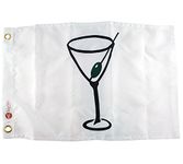 TaylorMade Novelty Cocktail Boat Flag, 12" x 18" 200-Denier Water-Repellent Nylon, Screen-Printed Fabric, Decorative for Marine, Boating, Marina, Dock Decor, Sewn-in Brass Grommets - 9118