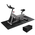 Bike Mat Compatible with Peloton Bikes, Treadmill Mat, Ellipticals, 63“ × 30”, Heavy-Duty, Non-Slip Mat for Exercise Bike, 1/4" Thick, Under Mat Protect Hardwood Floor Carpet