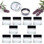 Elegant and Durable 15ml Clear Glass Jars with Airtight Lids - Perfect for Candlemaking, Storage, DIY Beauty and Gifting - Heat-Resistant, Refillable & Stylishly Compact - Set of 10 (Black)