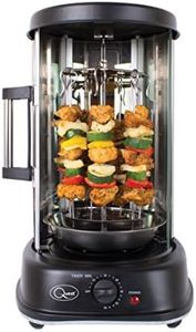 Quest 34020 Electric Rotisserie Grill/Cooks Kebabs, Skewers and Roasts / 60 Minute Timer/Sliding Glass Door/Auto Shut-Off / 1500 W