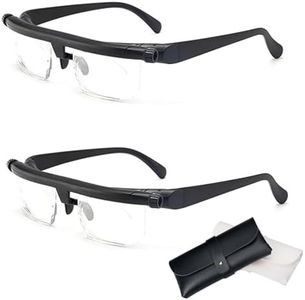 Primafocus Adjustable Glasses, Adjustable Focus Glasses Near and Far Sight, Adjustable Reading Glasses (2pcs)