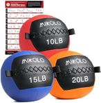 Mikolo Medicine Ball, Wall Ball,Soft Medicine Ball Set,Slam Ball for Core Training, Strength Workouts -Multi-Weight 10lbs 20lbs Exercise Balls for Home Gym, Functional Fitness (10/15/20/25LB)
