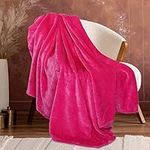 Fleece Pink Throw Blanket for Couch