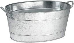 Galvanised Steel Oval Beverage Tub 21ltr | Party Tub, Drinks Pail, Beer Bottle Cooler