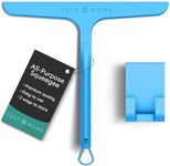 JULY HOME Premium All-Purpose Silicone Squeegee 11 inch, Stainless Steel Core, Shower Accessories - Bathroom Cleaner for Mirror, Car, Window, Tile and Shower Glass Door Cleaner Tool (Blue)