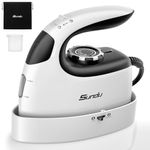 Sundu Mini Travel Iron with Steam,1000W Portable Non-Stick Soleplate Steam Samll Iron for Quilting & Sewing,300 Microsteam Holes,90ml water tank,lockable safety base,Digital Temperature Control