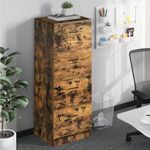 YITAHOME Brown Vertical 4-Drawer Filing Cabinet, 15.8" w Chests of Drawers, Deep Vertical Storage Cabinet for Letter, A4, Legal Files, Ideal for Home Office Organization